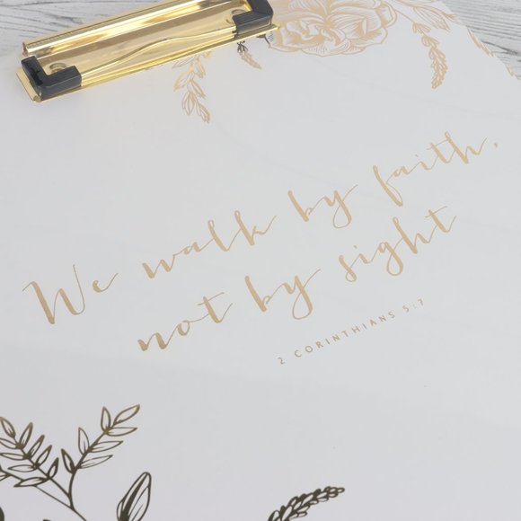 Clipboard Padfolio with Pocket  "We walk by faith, not by sight" NEW!` - Picture 4 of 5